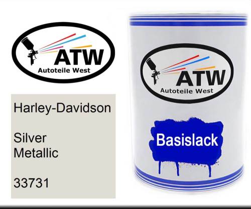 Harley-Davidson, Silver Metallic, 33731: 500ml Lackdose, von ATW Autoteile West.